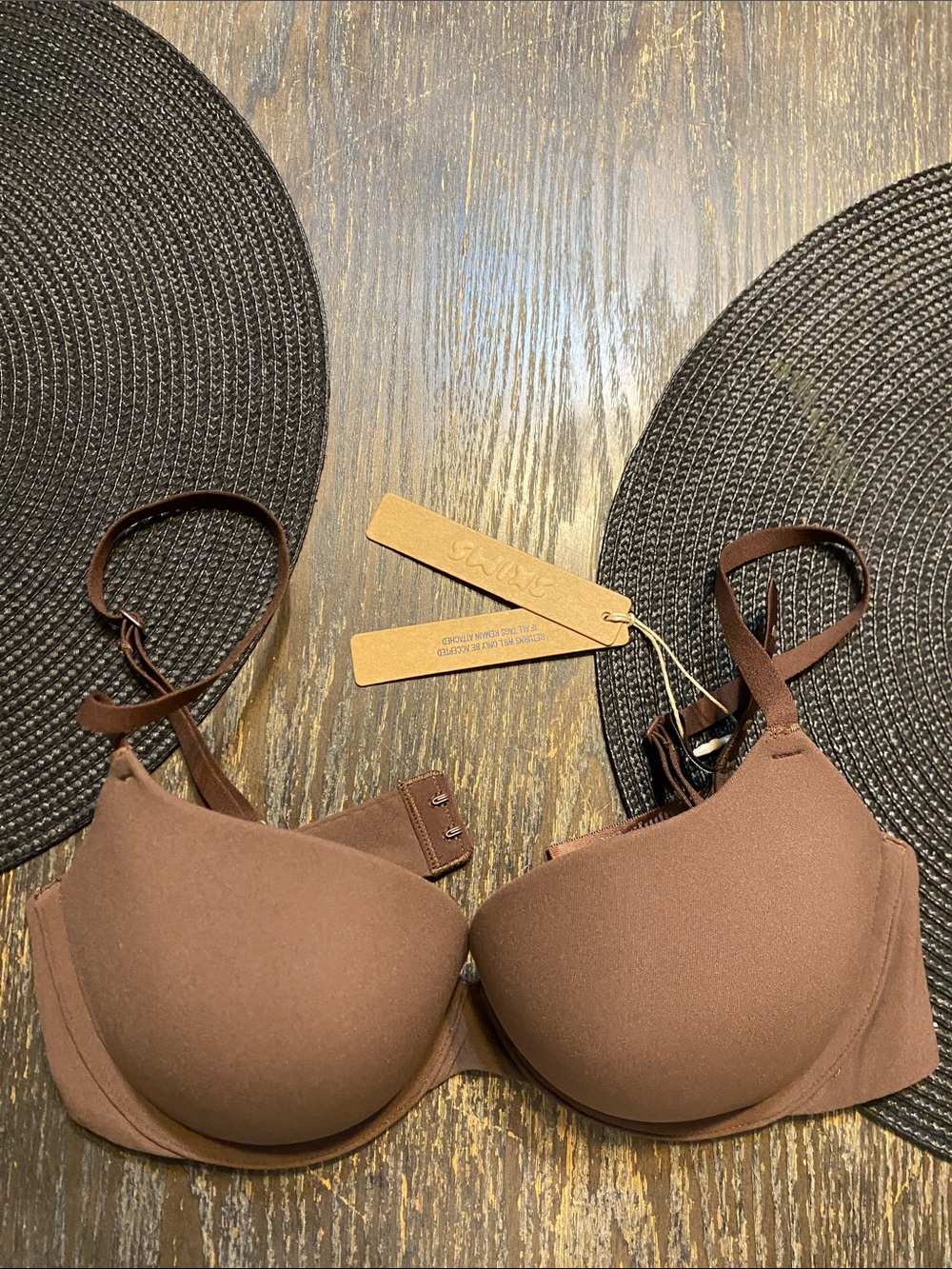 SKIMS Fits everybody push up Demi Bra - Cocoa Brown NWT 34B
